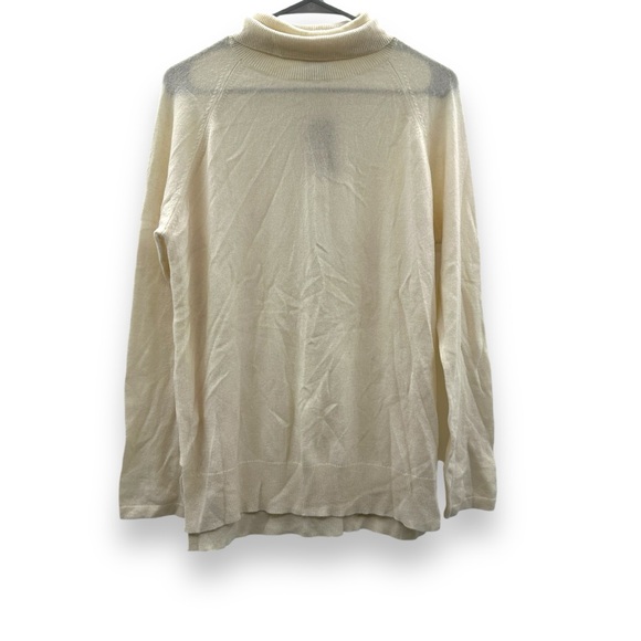J. McLaughlin‎ 100% Cashmere Cream Long Sleeve Turtleneck Sweater Sz L NEW